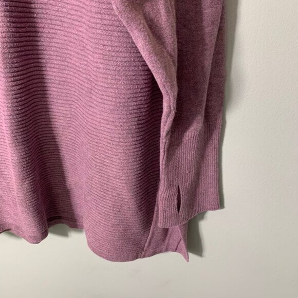 Artisan NY light plum cowl neck drawstring ribbed long sleeve athleisure top - Picture 2 of 11